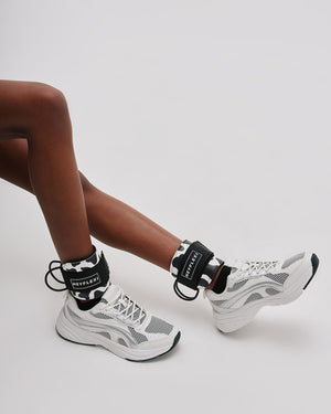 Cow print ankle straps