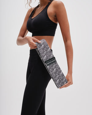 black and white empowering text print resistance band