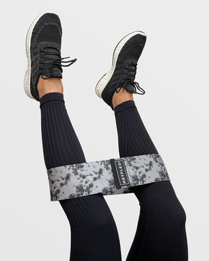 Grey tie dye fabric resistance band