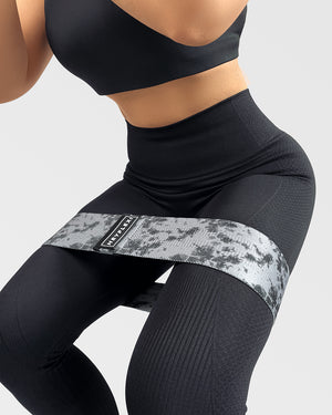 Grey tie dye fabric resistance band