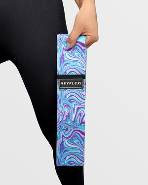 Blue marble print fabric resistance band