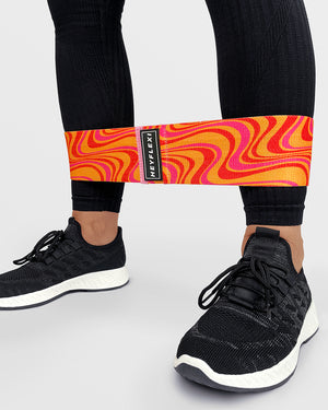 Orange swirl print fabric resistance band