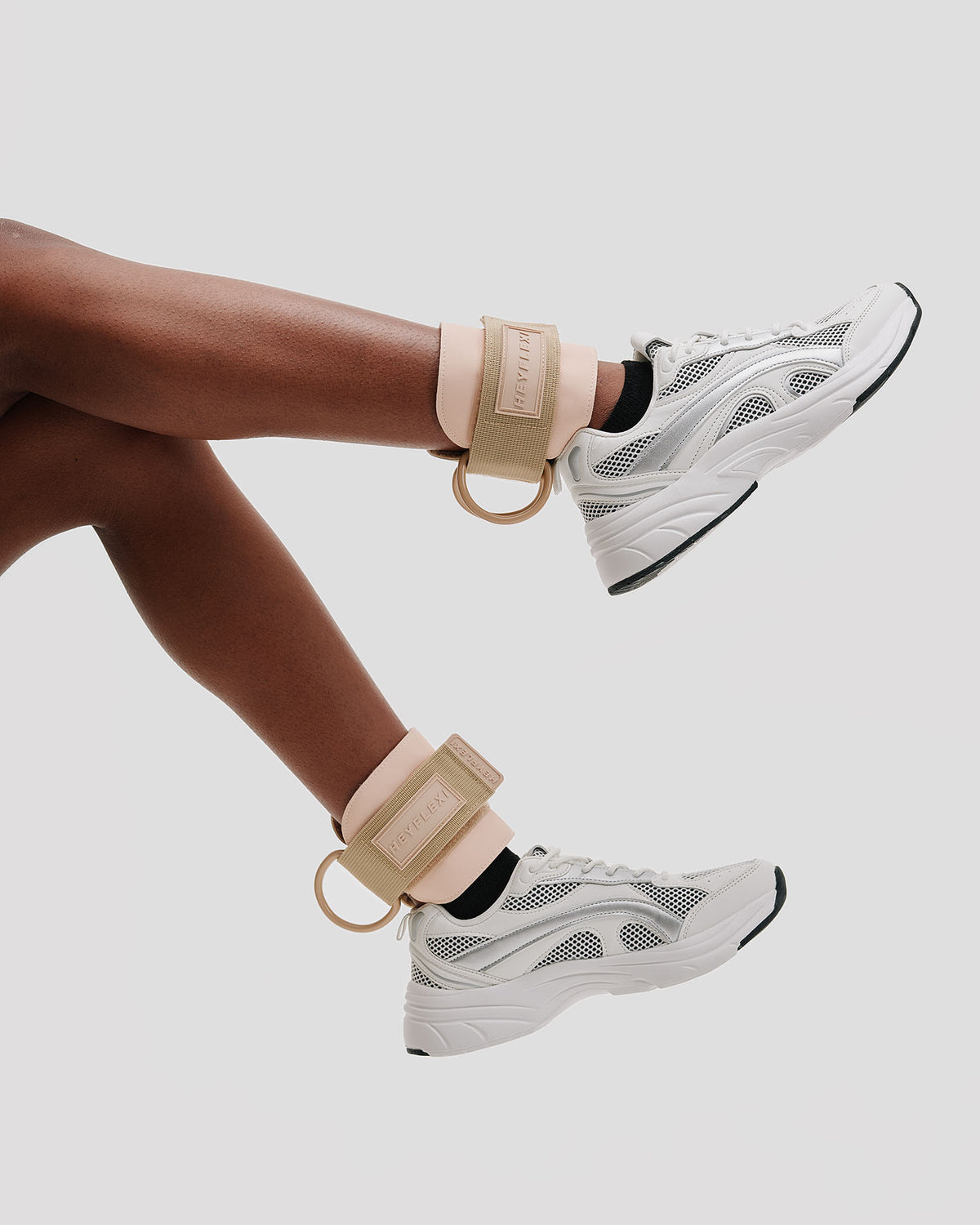 Neutral coloured ankle straps