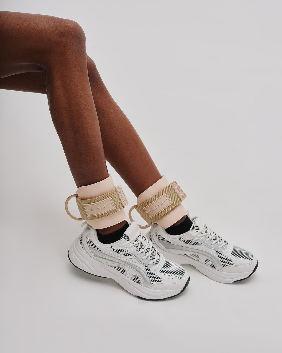 Neutral coloured ankle straps