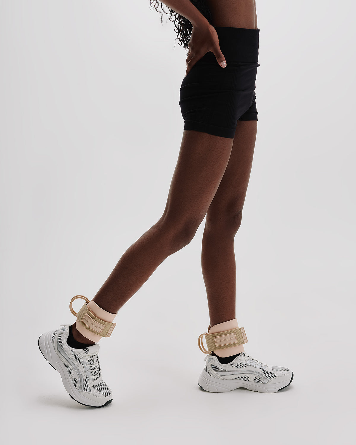 Neutral coloured ankle straps