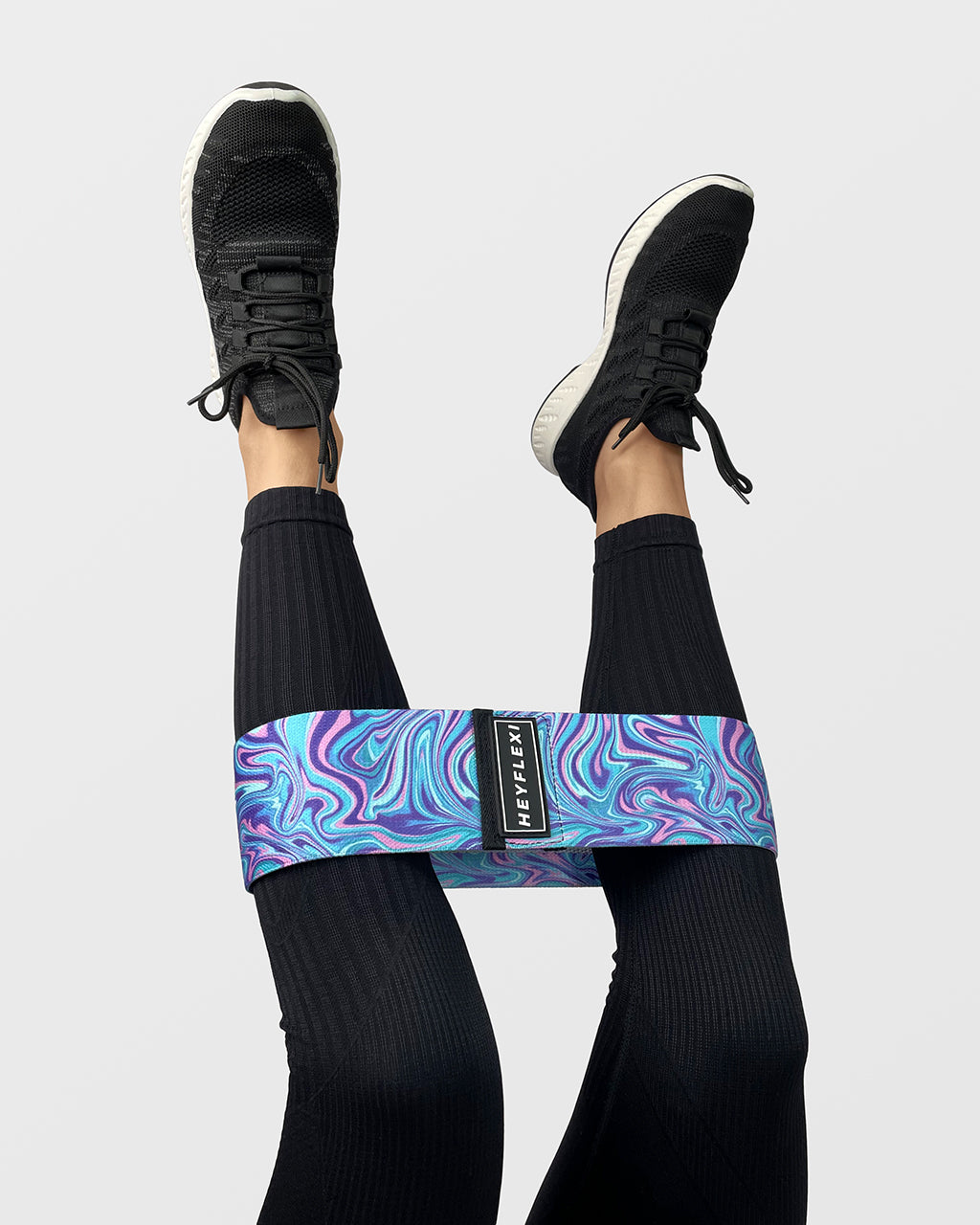 Blue marble print fabric resistance band