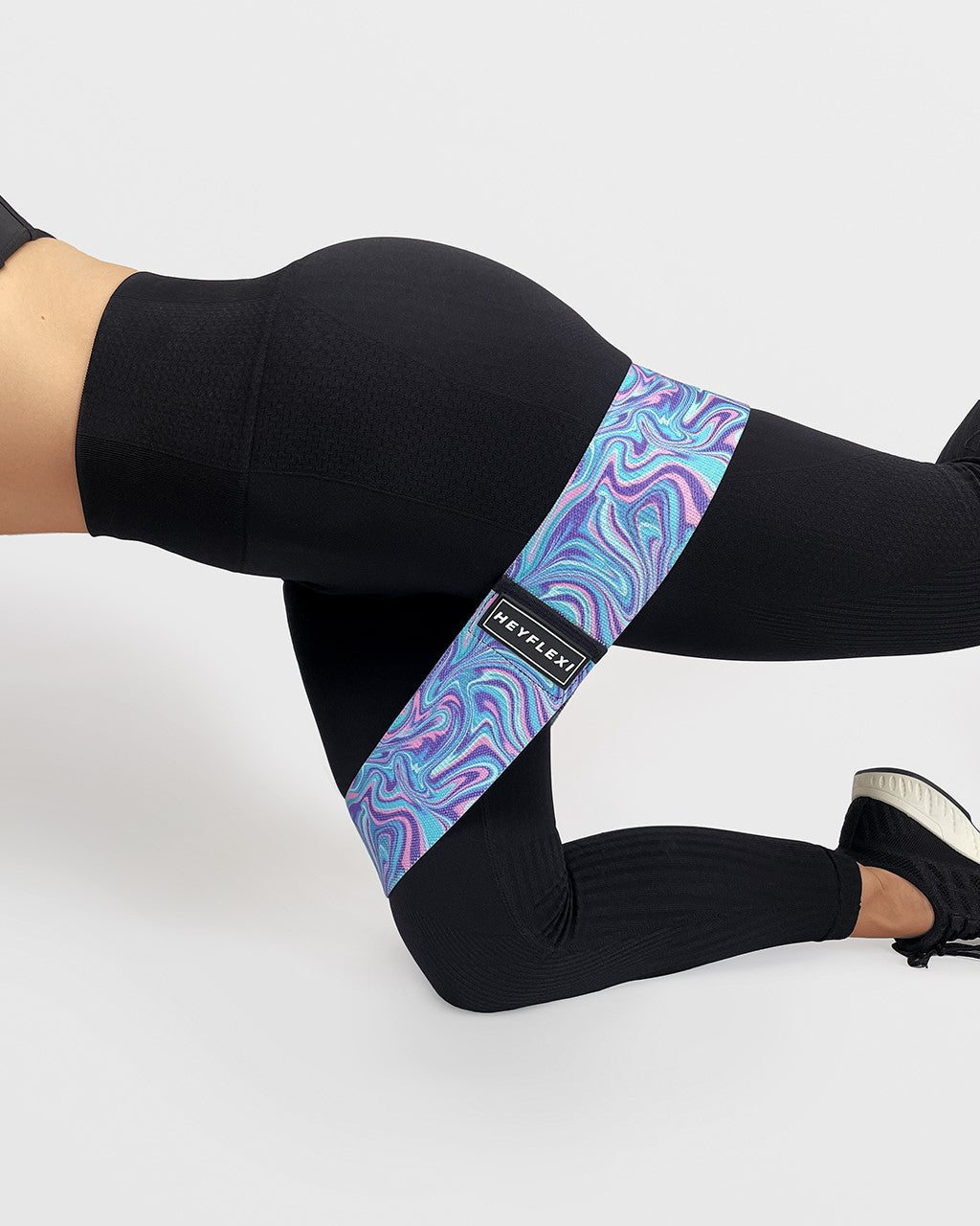 Blue marble print fabric resistance band